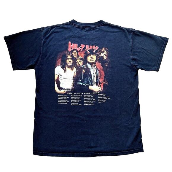 Y2K ACDC Black Ice Shirt Mens Large Black 2008 2009 Tour Band Rock Graphic Tee - Picture 8 of 8